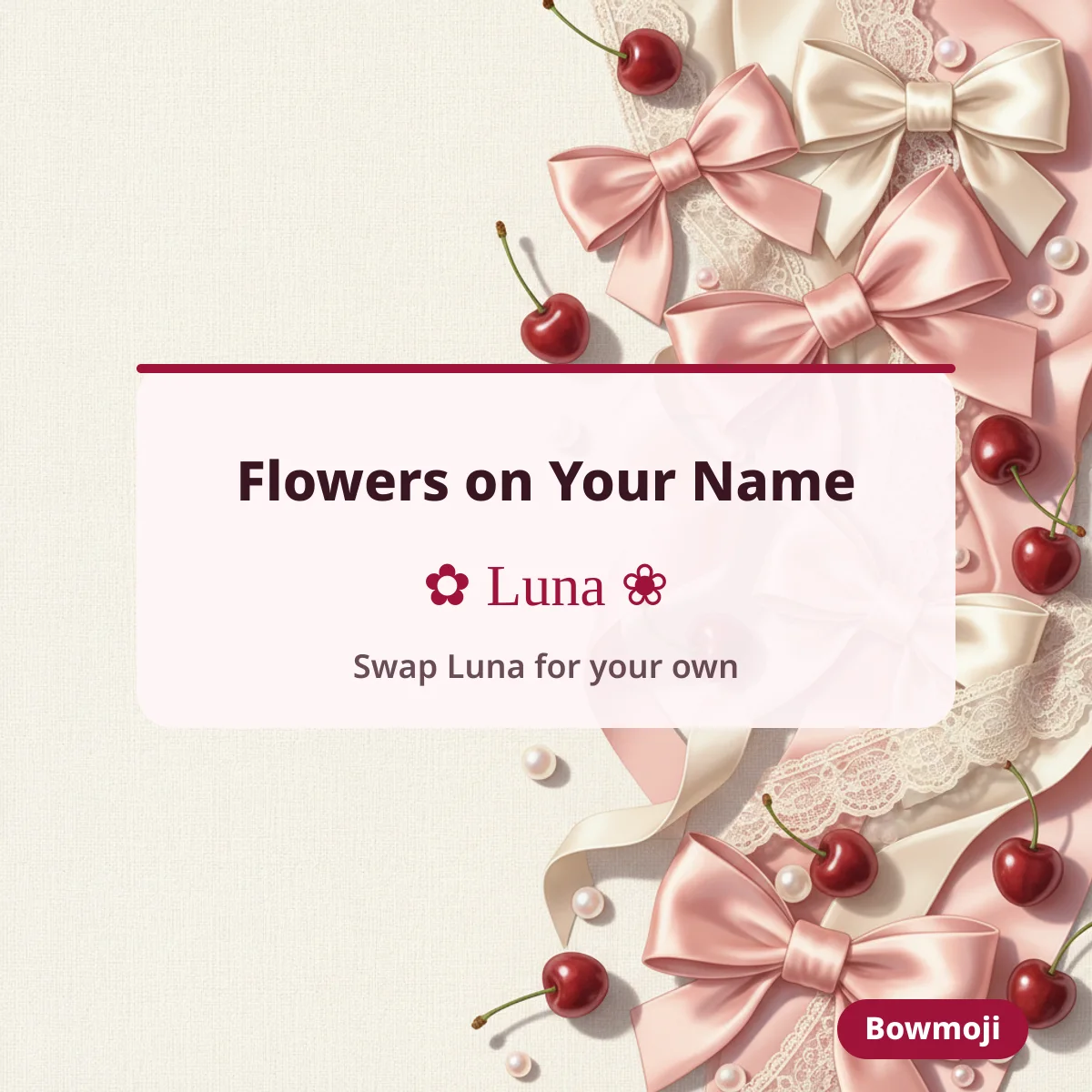 Flower symbols around a name